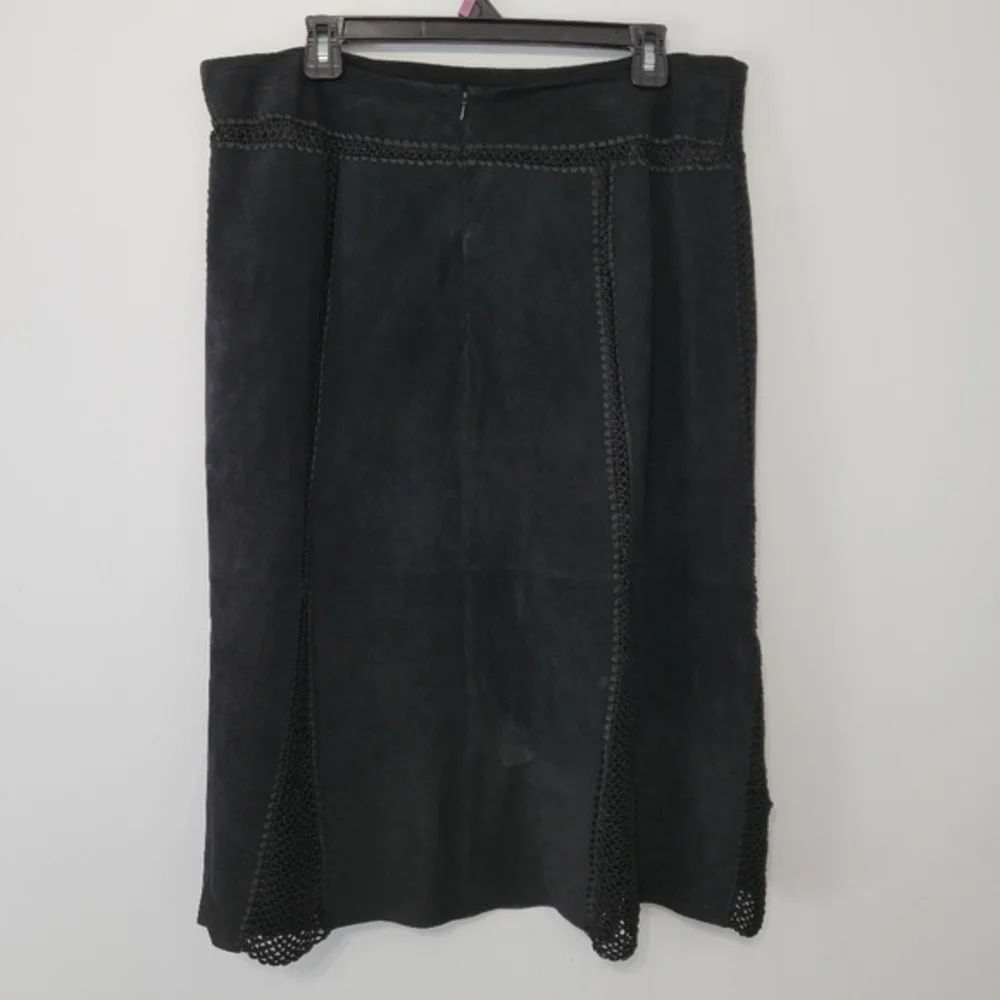 In‎ Suede Women's Black Suede Leather Skirt Size 14 Lace Western Classic Winter